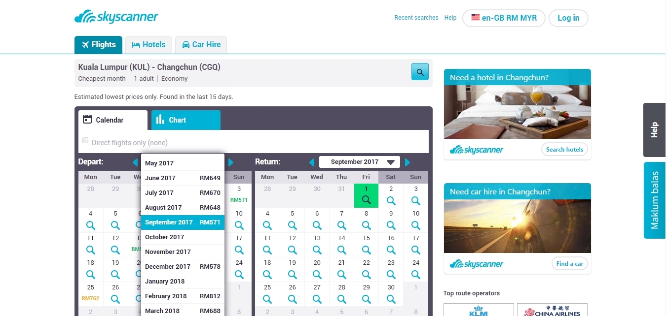 Skyscanner Most metasearch engines allow flexible date searches but it’ll take some time to comb through the dates.